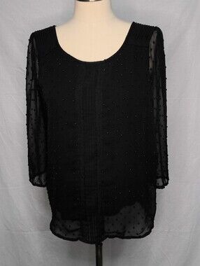 Sheer Black overlay Lauren Conrad Blouse